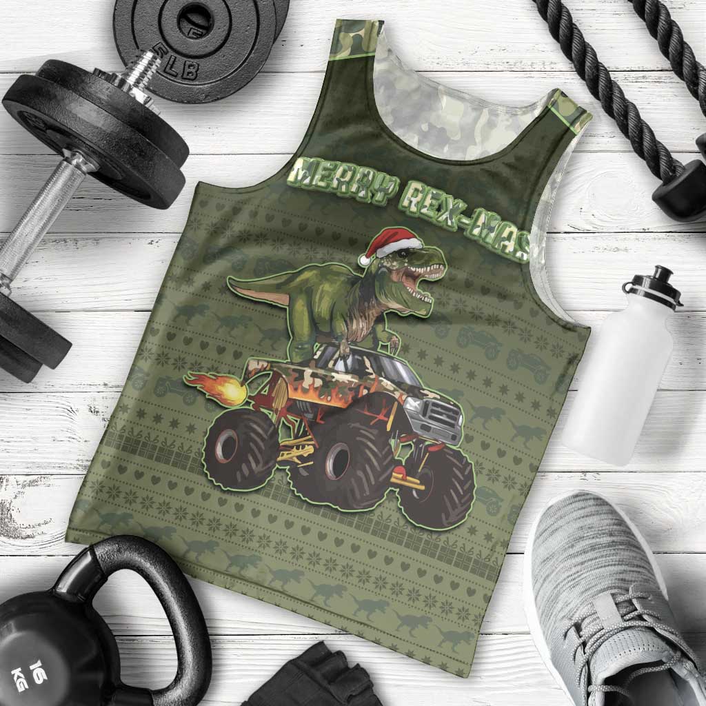 Dinosaur Christmas Men Tank Top Merry Rexmas - Wonder Print Shop