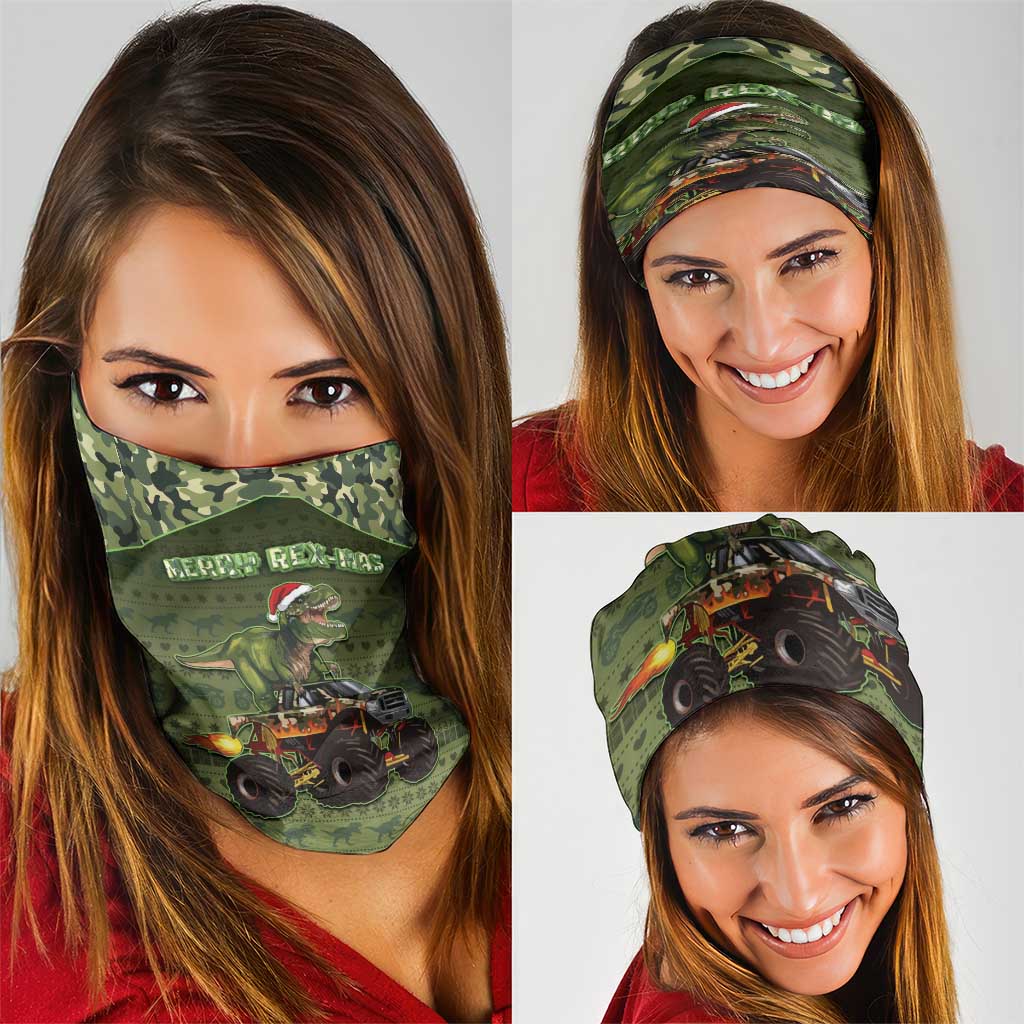 Dinosaur Christmas Neck Gaiter Merry Rexmas - Wonder Print Shop
