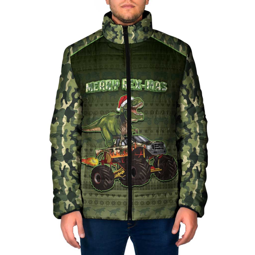 Dinosaur Christmas Padded Jacket Merry Rexmas - Wonder Print Shop