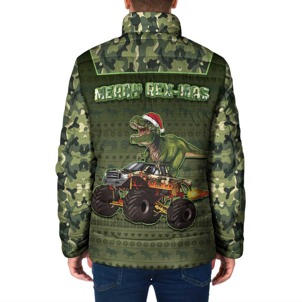 Dinosaur Christmas Padded Jacket Merry Rexmas - Wonder Print Shop