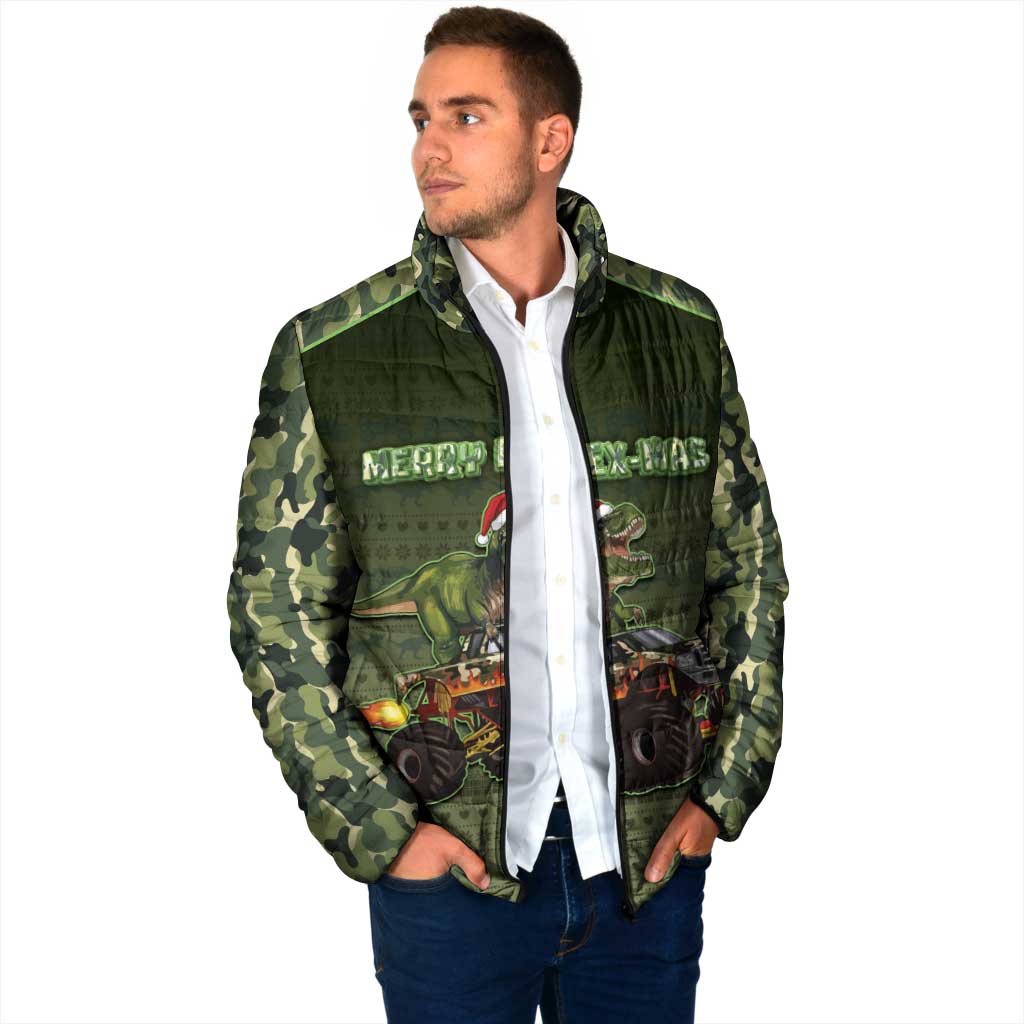 Dinosaur Christmas Padded Jacket Merry Rexmas - Wonder Print Shop
