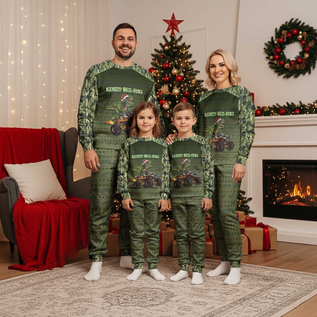 Dinosaur Christmas Pajama Set Merry Rexmas - Wonder Print Shop