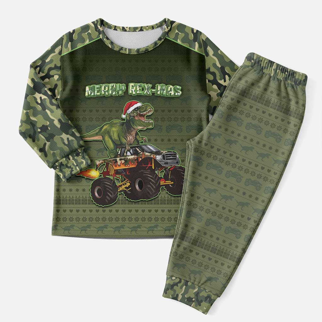 Dinosaur Christmas Pajama Set Merry Rexmas - Wonder Print Shop
