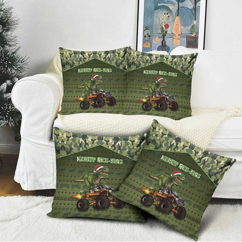 Dinosaur Christmas Pillow Cover Merry Rexmas - Wonder Print Shop