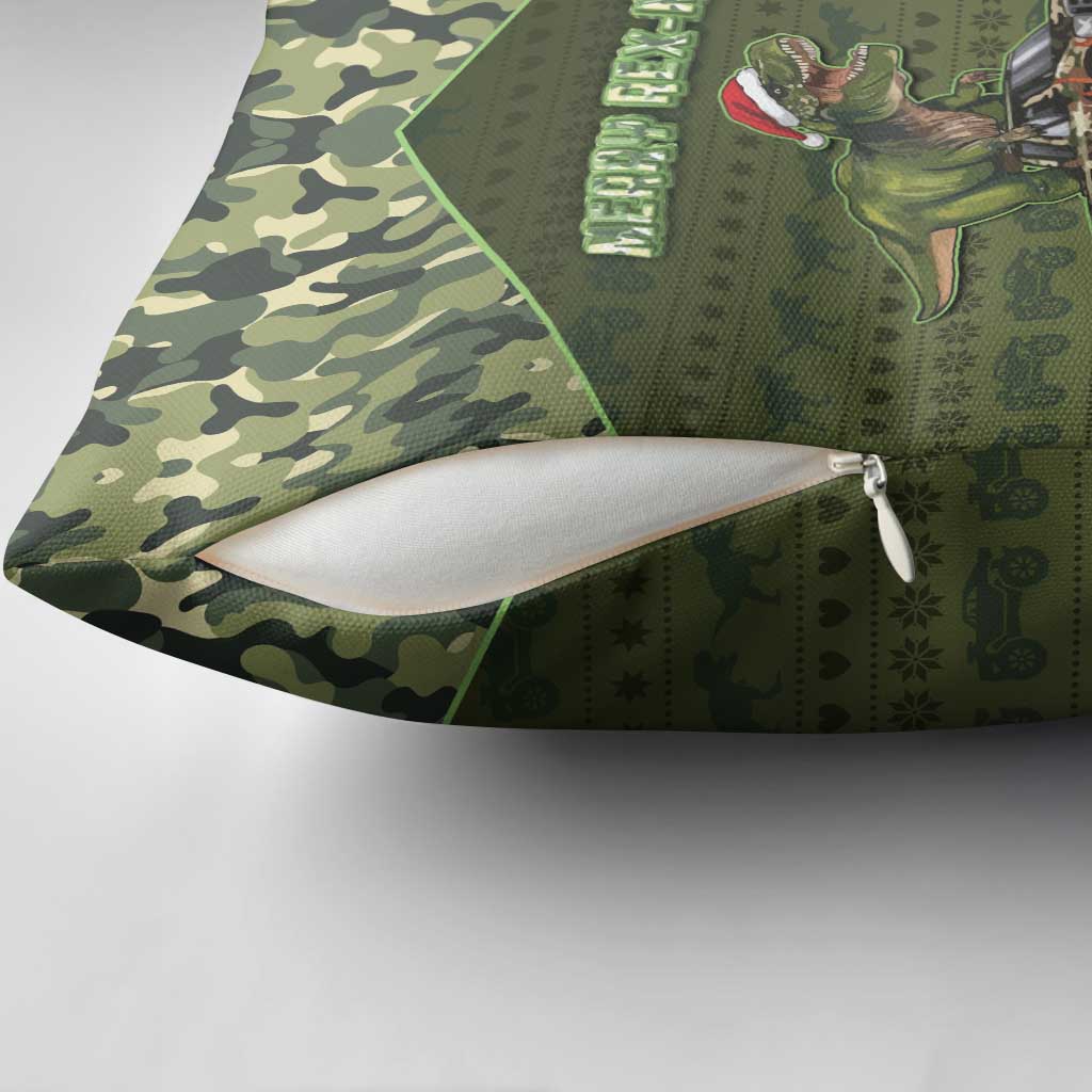 Dinosaur Christmas Pillow Cover Merry Rexmas - Wonder Print Shop