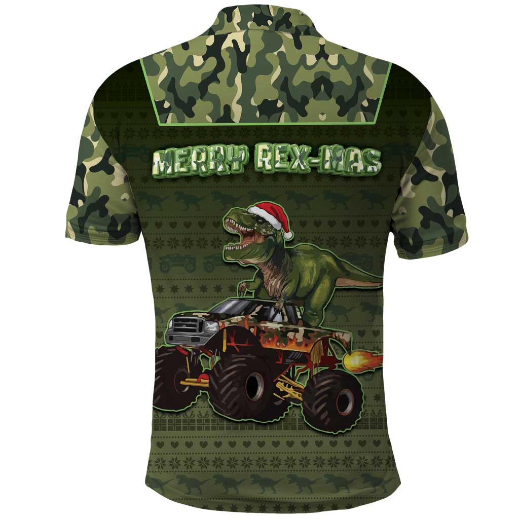 Dinosaur Christmas Polo Shirt Merry Rexmas - Wonder Print Shop