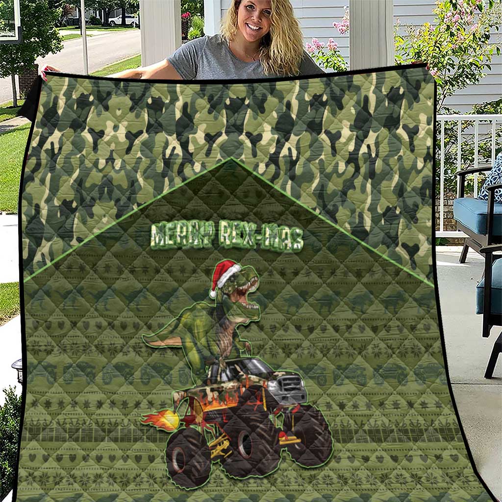 Dinosaur Christmas Quilt Merry Rexmas - Wonder Print Shop