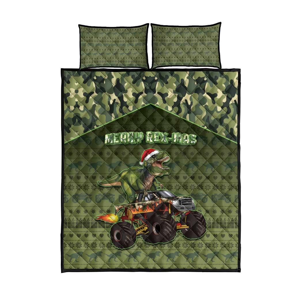 Dinosaur Christmas Quilt Bed Set Merry Rexmas - Wonder Print Shop