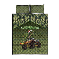 Dinosaur Christmas Quilt Bed Set Merry Rexmas - Wonder Print Shop