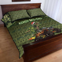Dinosaur Christmas Quilt Bed Set Merry Rexmas - Wonder Print Shop