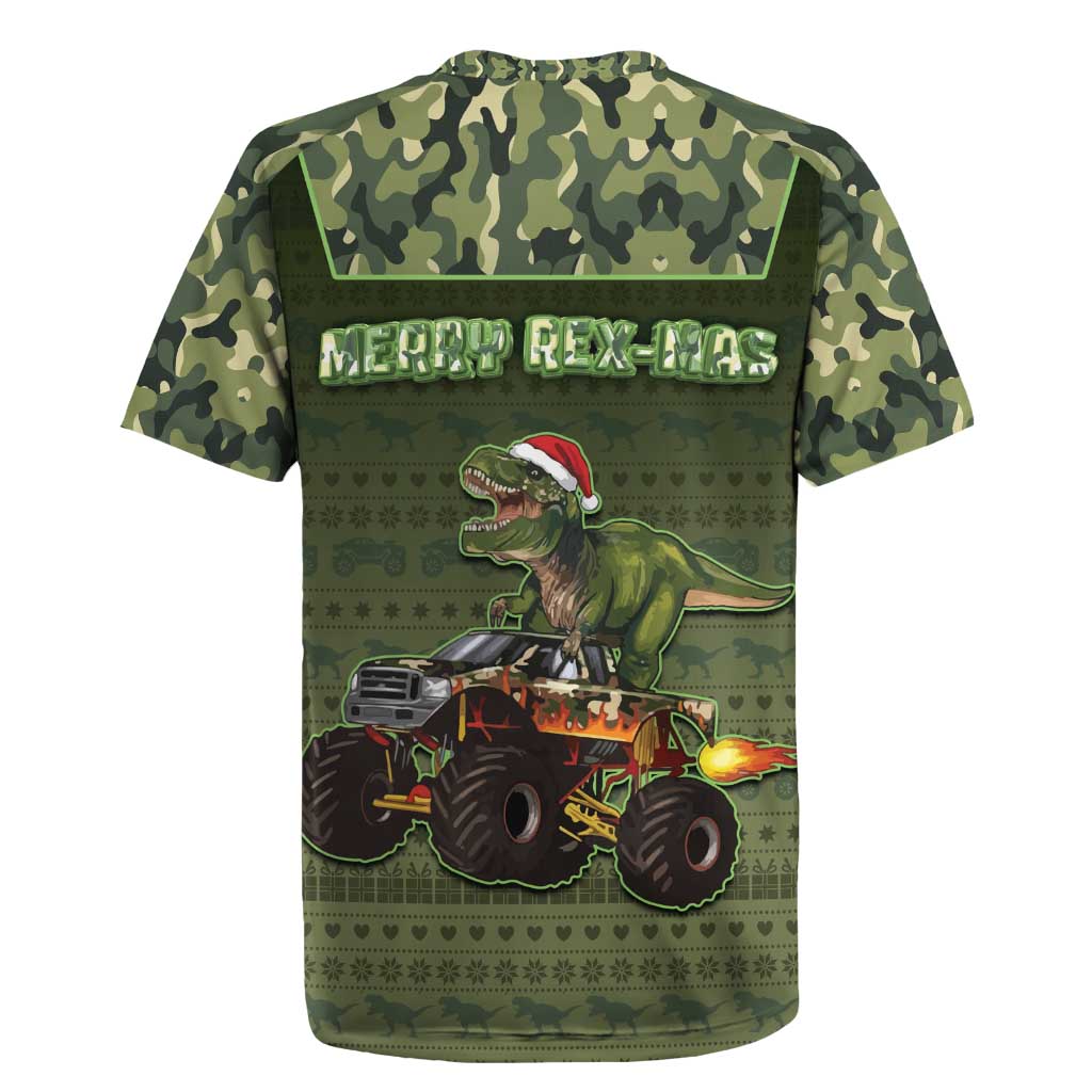 Dinosaur Christmas Rugby Jersey Merry Rexmas - Wonder Print Shop