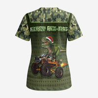Dinosaur Christmas Scrub Top Merry Rexmas - Wonder Print Shop