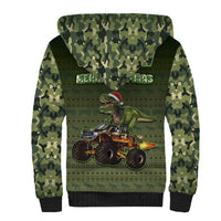 Dinosaur Christmas Sherpa Hoodie Merry Rexmas - Wonder Print Shop