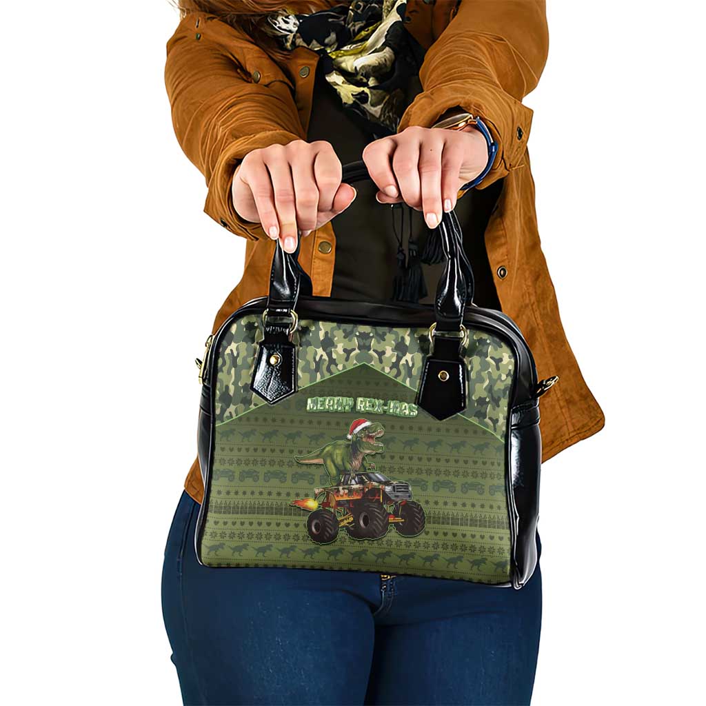 Dinosaur Christmas Shoulder Handbag Merry Rexmas - Wonder Print Shop