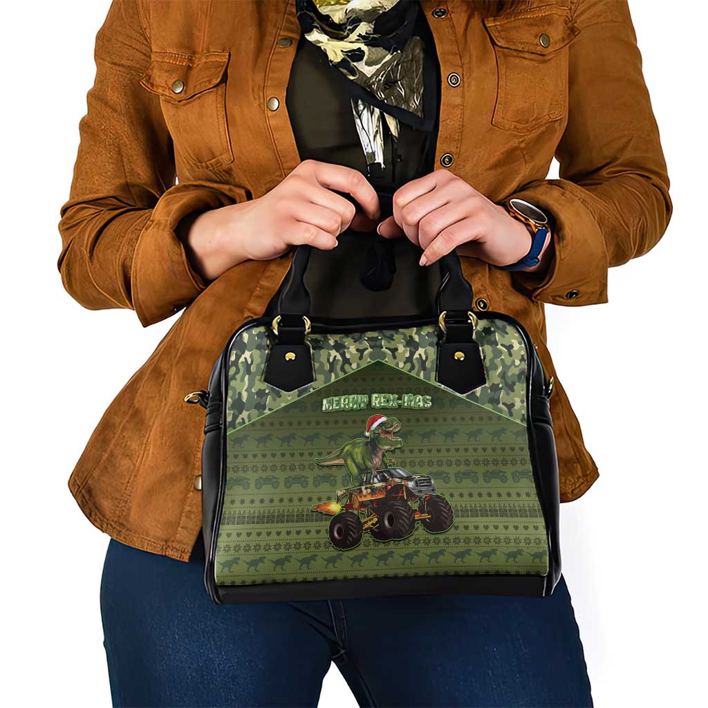 Dinosaur Christmas Shoulder Handbag Merry Rexmas - Wonder Print Shop