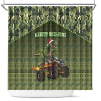 Dinosaur Christmas Shower Curtain Merry Rexmas - Wonder Print Shop