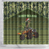 Dinosaur Christmas Shower Curtain Merry Rexmas - Wonder Print Shop
