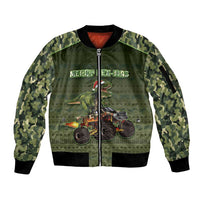 Dinosaur Christmas Sleeve Zip Bomber Jacket Merry Rexmas - Wonder Print Shop