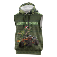Dinosaur Christmas Sleeveless Hoodie Merry Rexmas - Wonder Print Shop