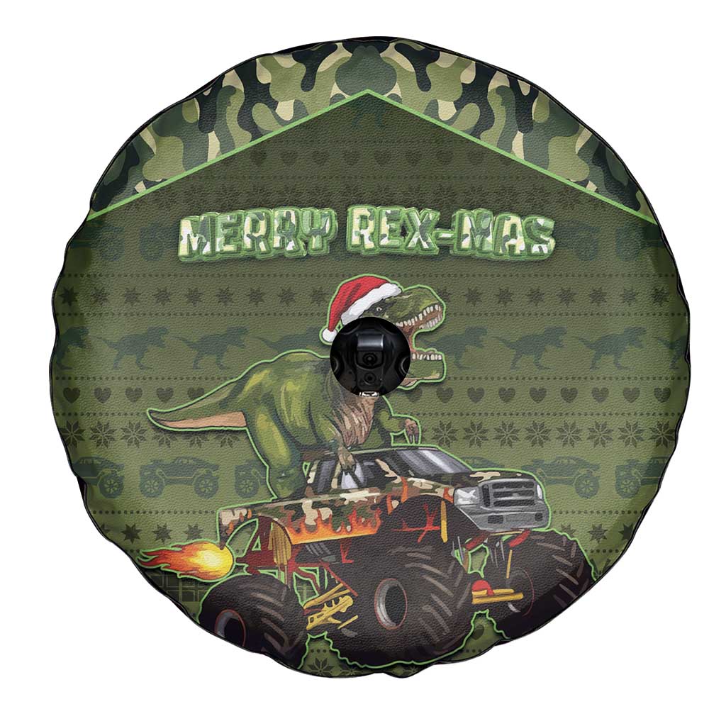 Dinosaur Christmas Spare Tire Cover Merry Rexmas - Wonder Print Shop