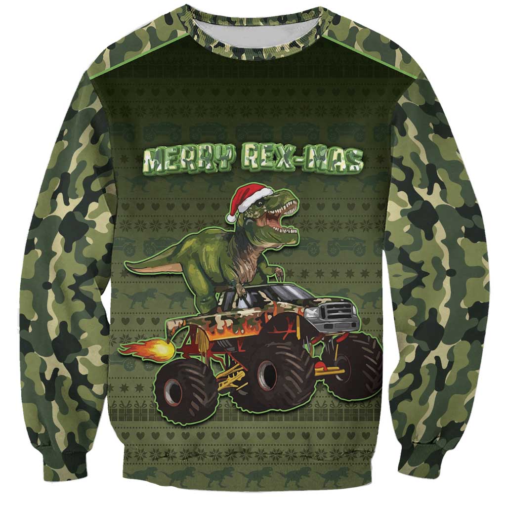 Dinosaur Christmas Sweatshirt Merry Rexmas - Wonder Print Shop