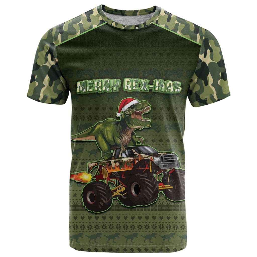 Dinosaur Christmas T Shirt Merry Rexmas - Wonder Print Shop