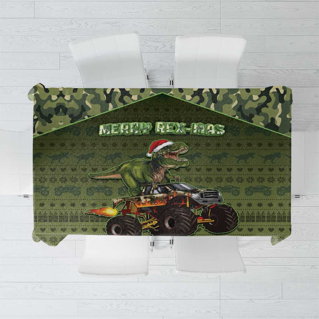 Dinosaur Christmas Tablecloth Merry Rexmas - Wonder Print Shop