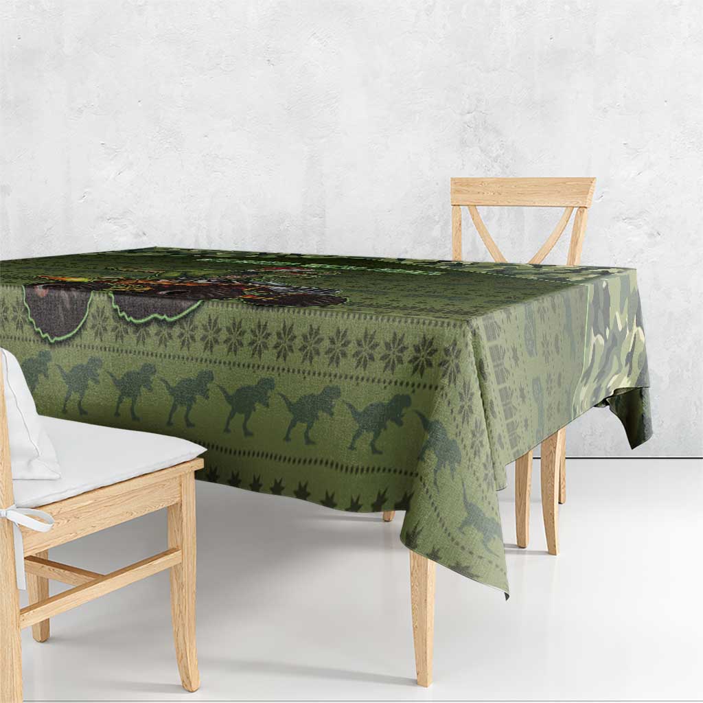 Dinosaur Christmas Tablecloth Merry Rexmas - Wonder Print Shop