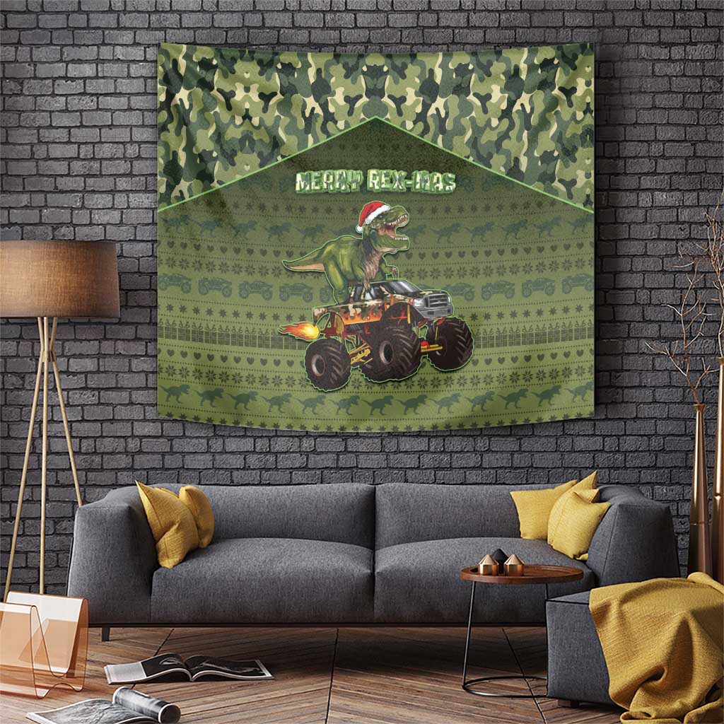 Dinosaur Christmas Tapestry Merry Rexmas - Wonder Print Shop