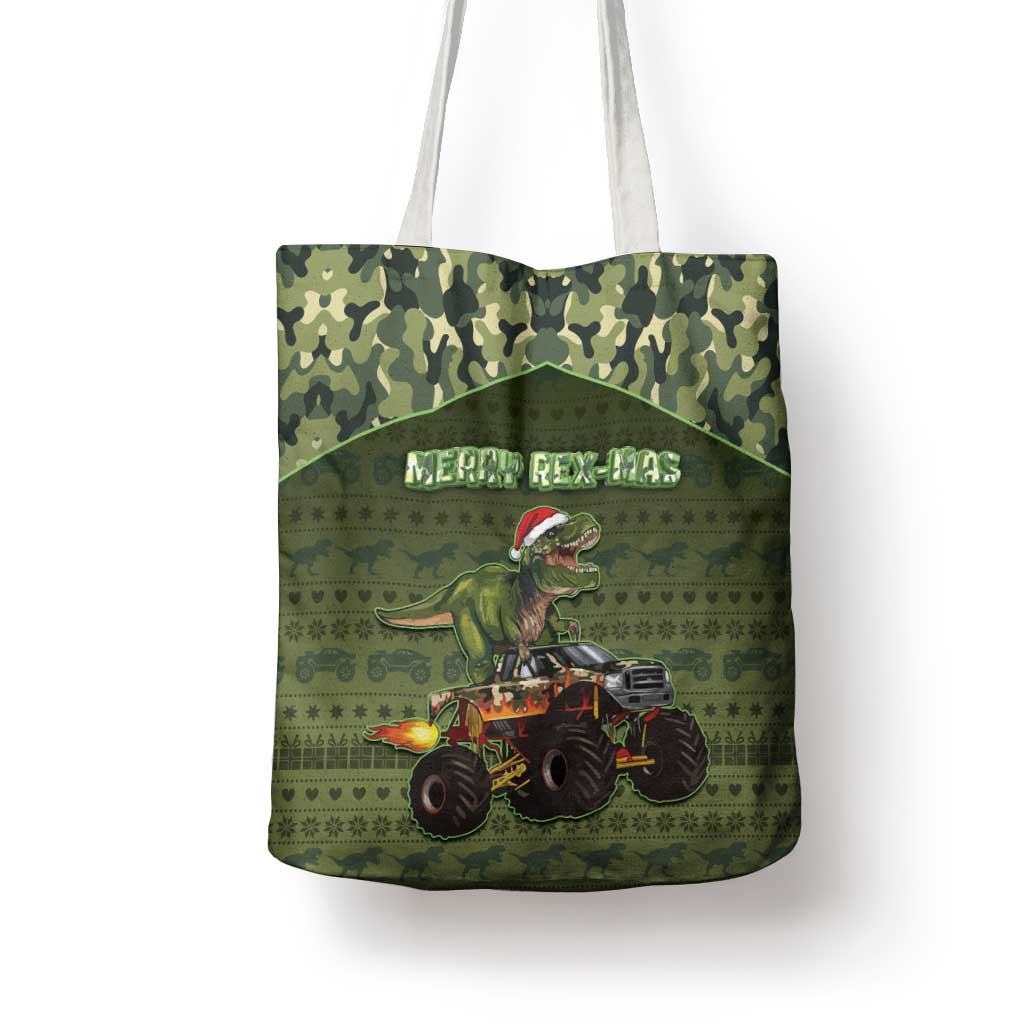 Dinosaur Christmas Tote Bag Merry Rexmas - Wonder Print Shop