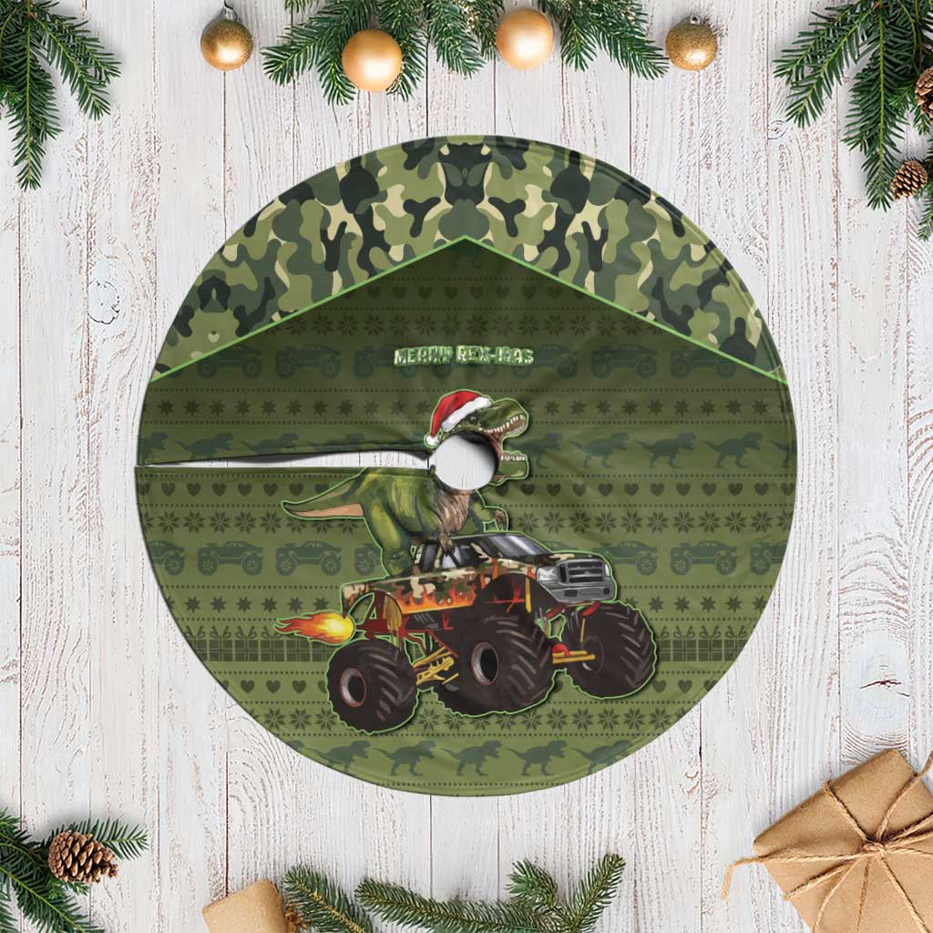 Dinosaur Christmas Tree Skirt Merry Rexmas - Wonder Print Shop
