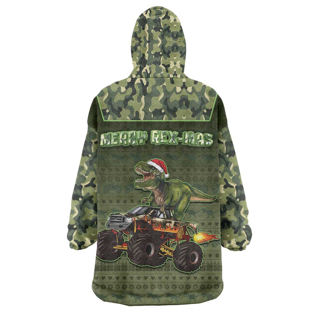 Dinosaur Christmas Wearable Blanket Hoodie Merry Rexmas - Wonder Print Shop