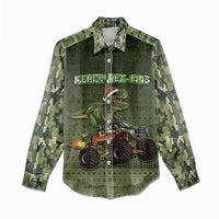 Dinosaur Christmas Women Casual Shirt Merry Rexmas - Wonder Print Shop