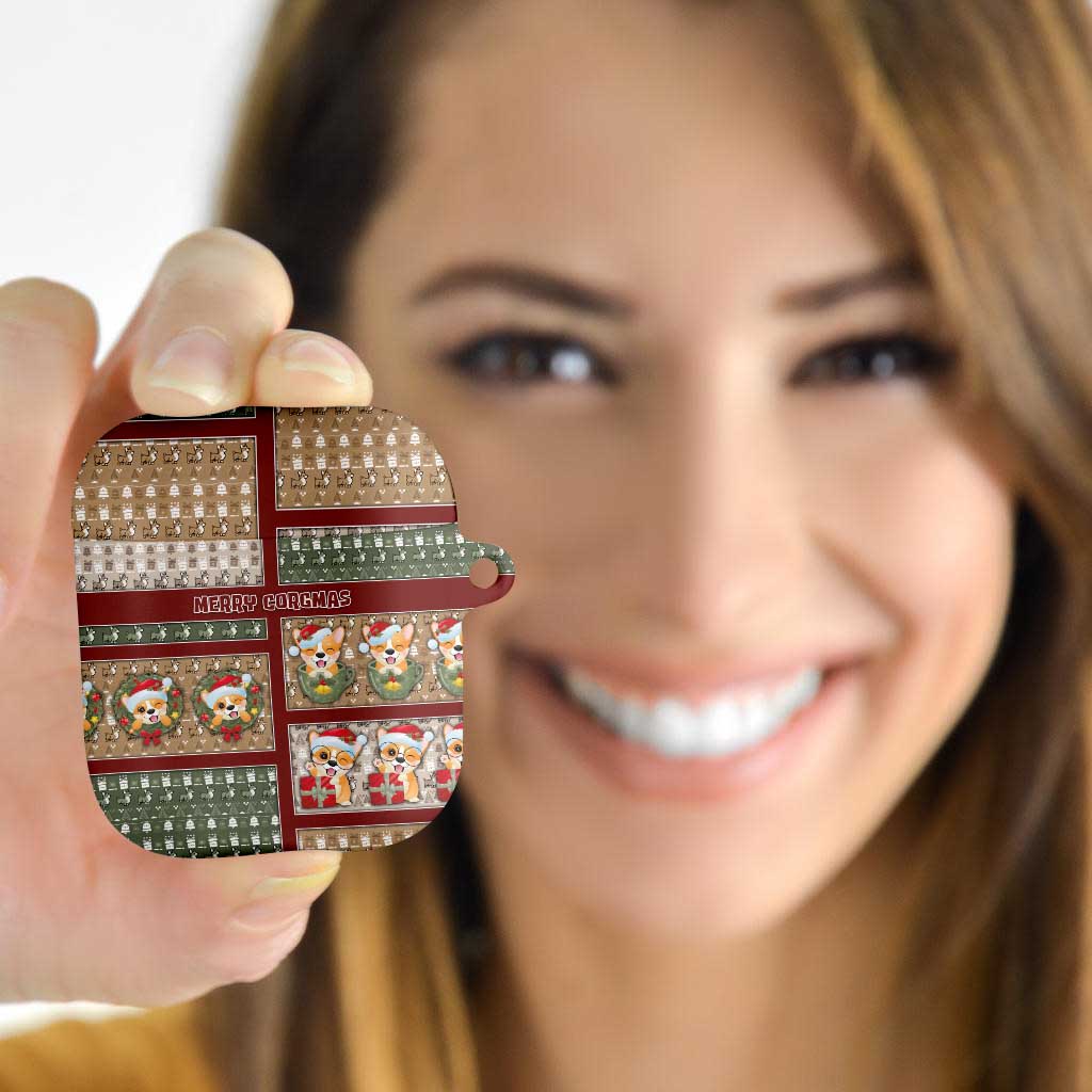 Corgi Christmas AirPods Case Merry Corgmas - Wonder Print Shop