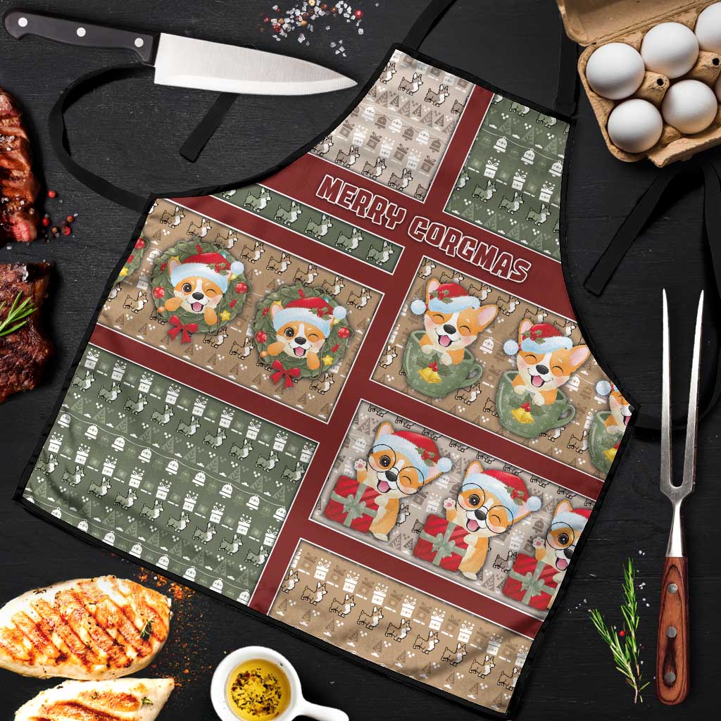 Corgi Christmas Apron Merry Corgmas - Wonder Print Shop