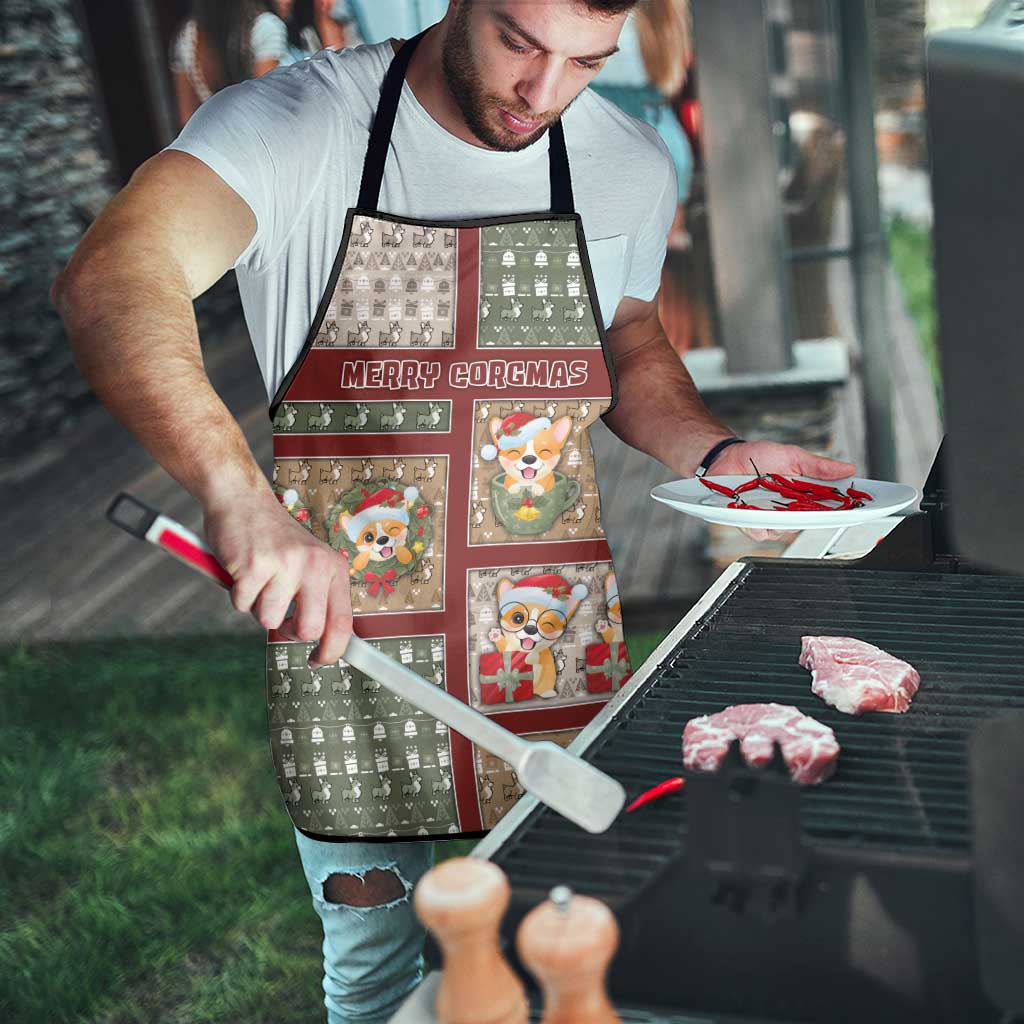 Corgi Christmas Apron Merry Corgmas - Wonder Print Shop