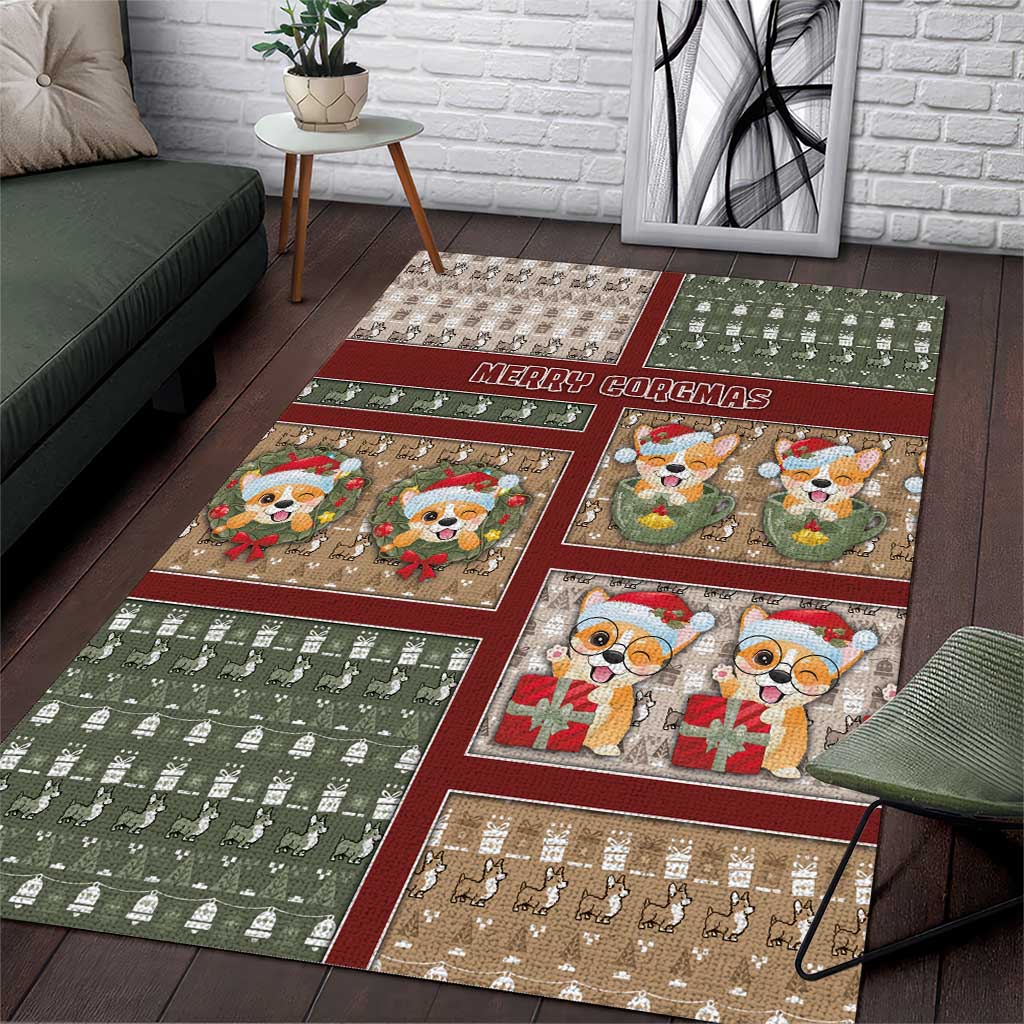 Corgi Christmas Area Rug Merry Corgmas - Wonder Print Shop