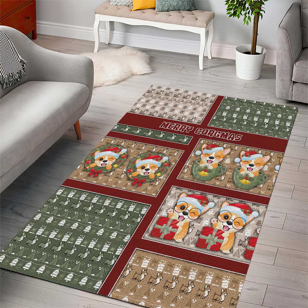 Corgi Christmas Area Rug Merry Corgmas - Wonder Print Shop
