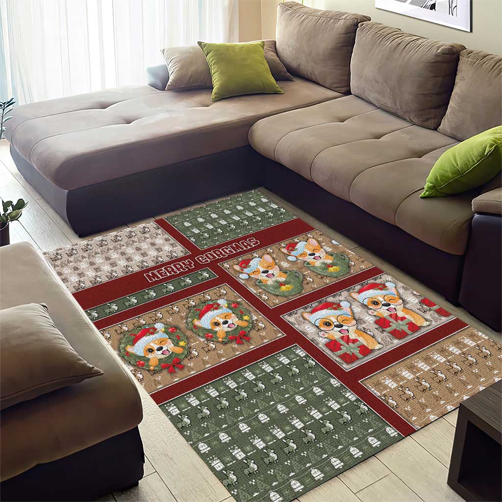 Corgi Christmas Area Rug Merry Corgmas - Wonder Print Shop