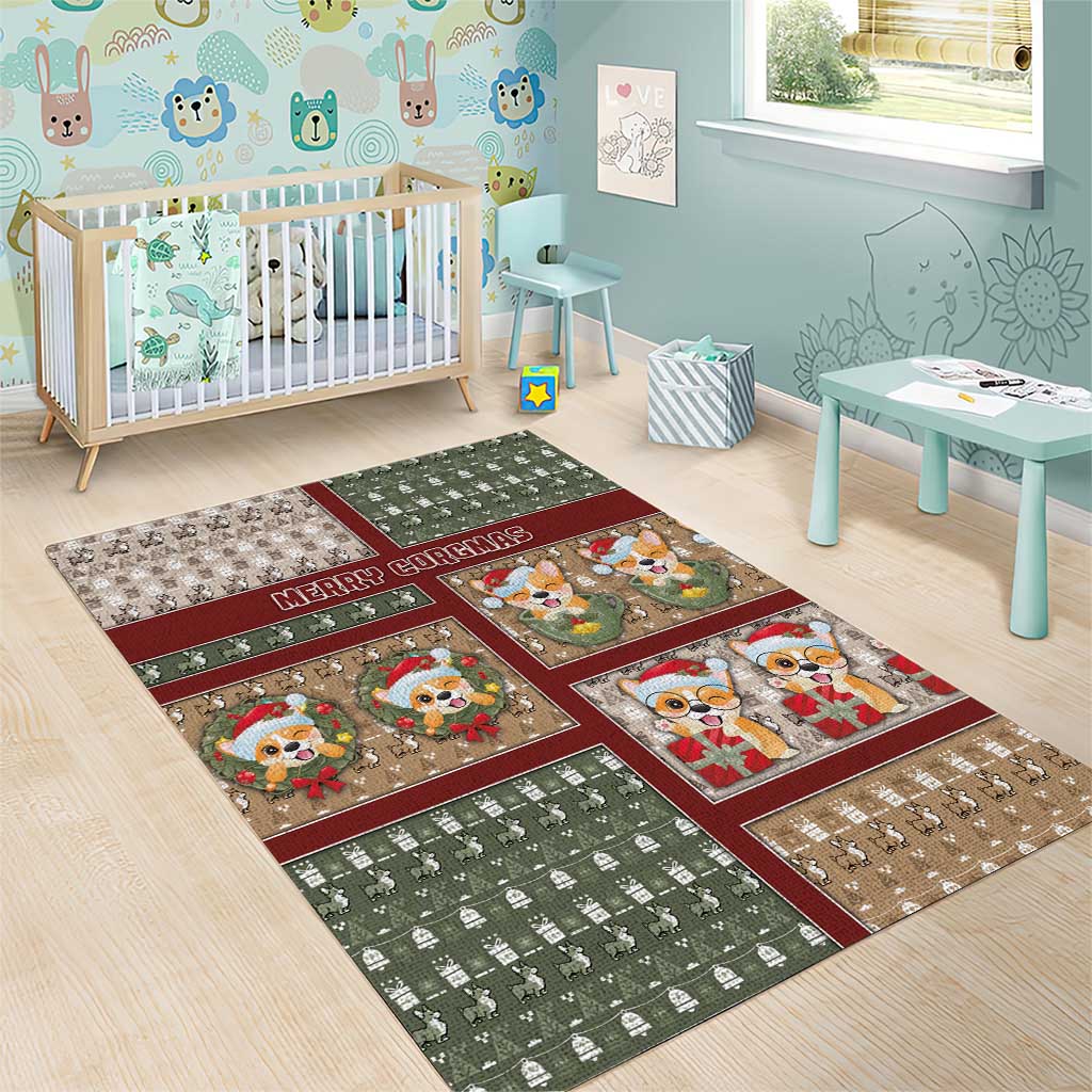 Corgi Christmas Area Rug Merry Corgmas - Wonder Print Shop