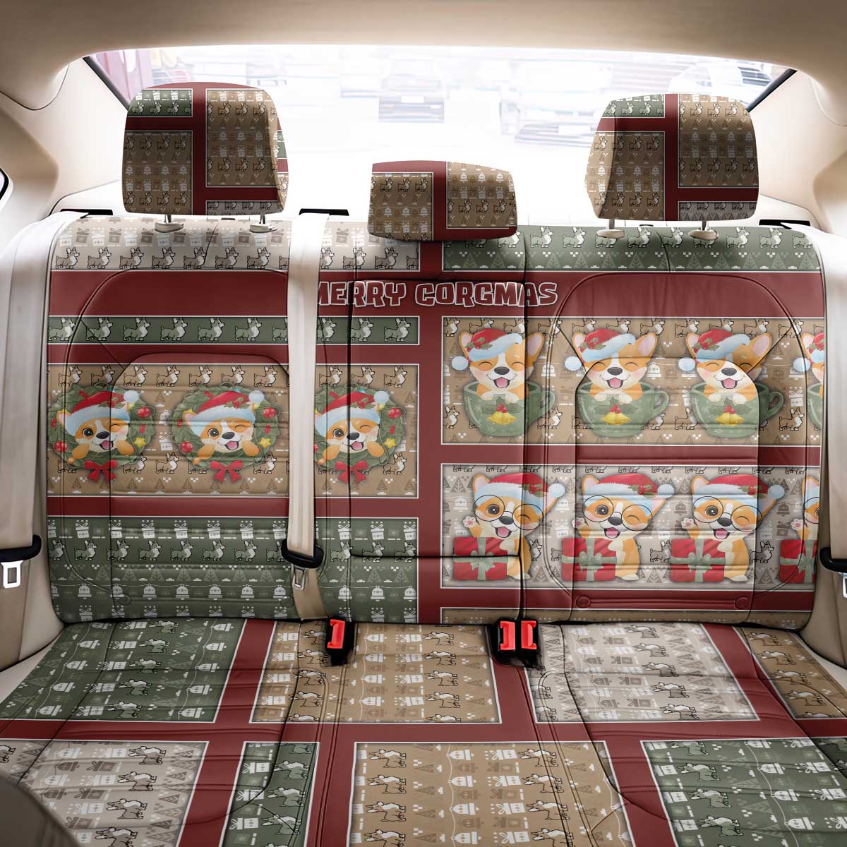 Corgi Christmas Back Car Seat Cover Merry Corgmas - Wonder Print Shop