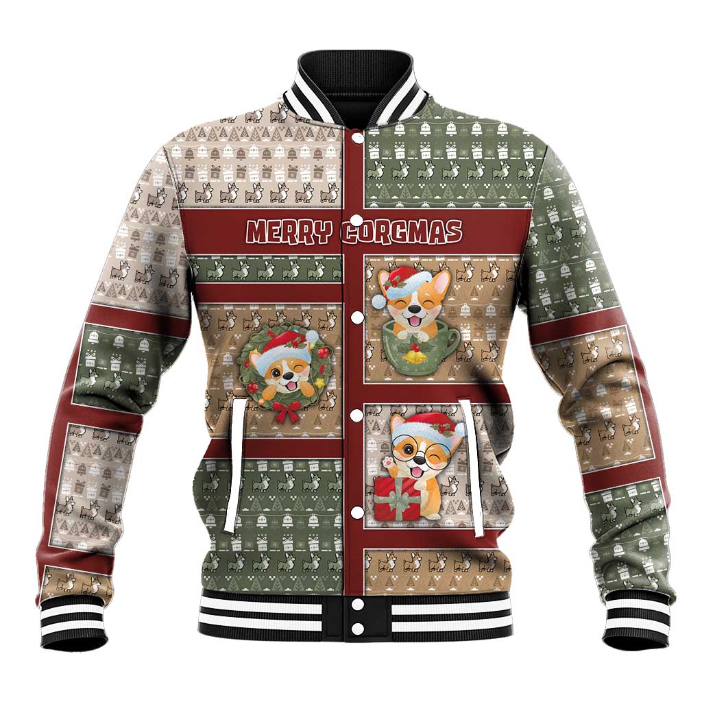 Personalized Corgi Christmas Baseball Jacket Merry Corgmas - Wonder Print Shop