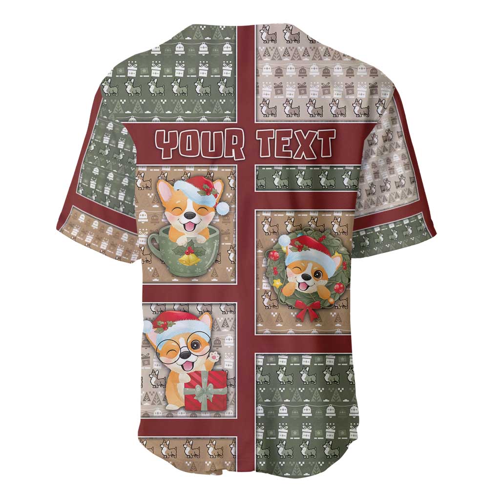 Personalized Corgi Christmas Baseball Jersey Merry Corgmas - Wonder Print Shop