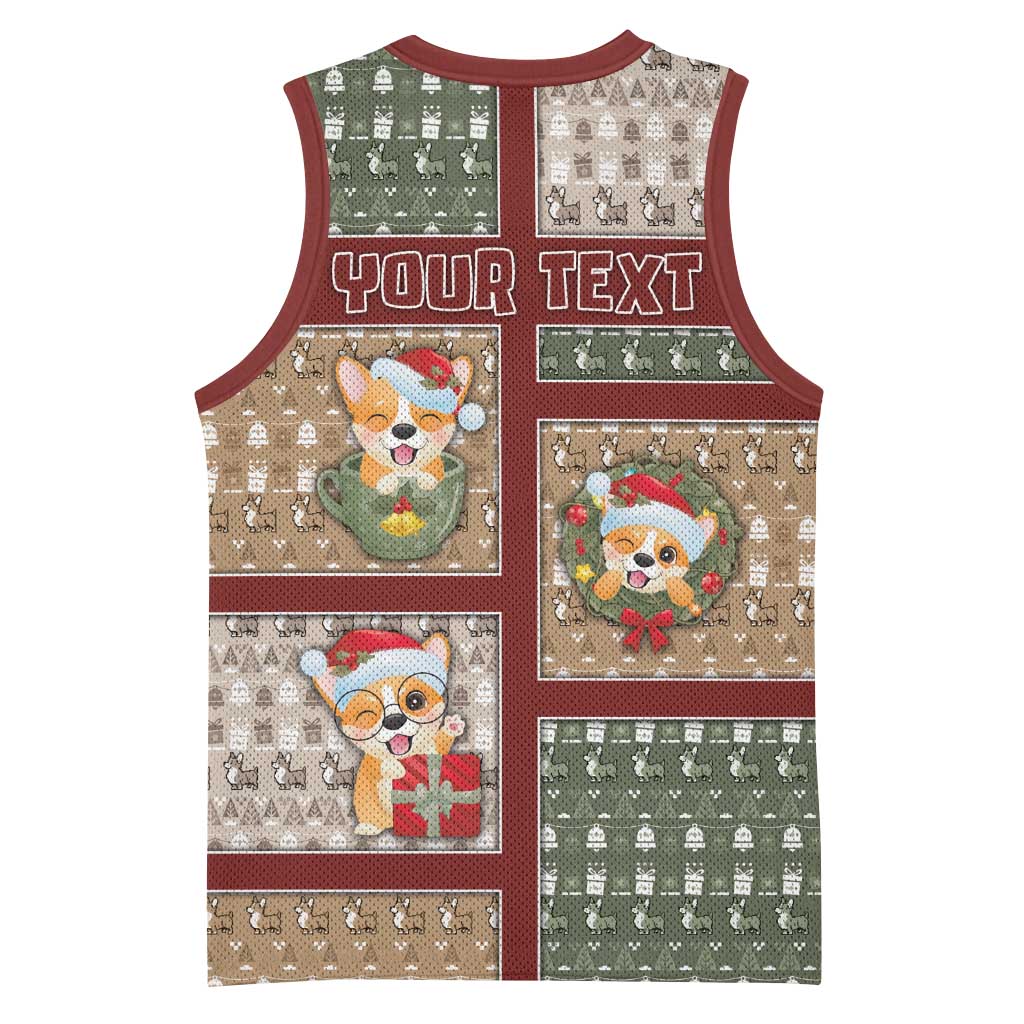 Personalized Corgi Christmas Basketball Jersey Merry Corgmas - Wonder Print Shop