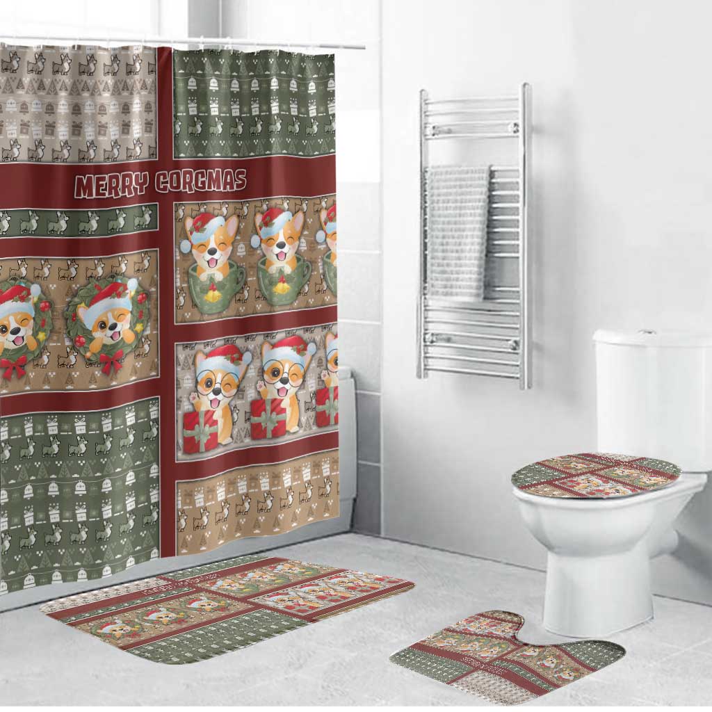 Corgi Christmas Bathroom Set Merry Corgmas - Wonder Print Shop