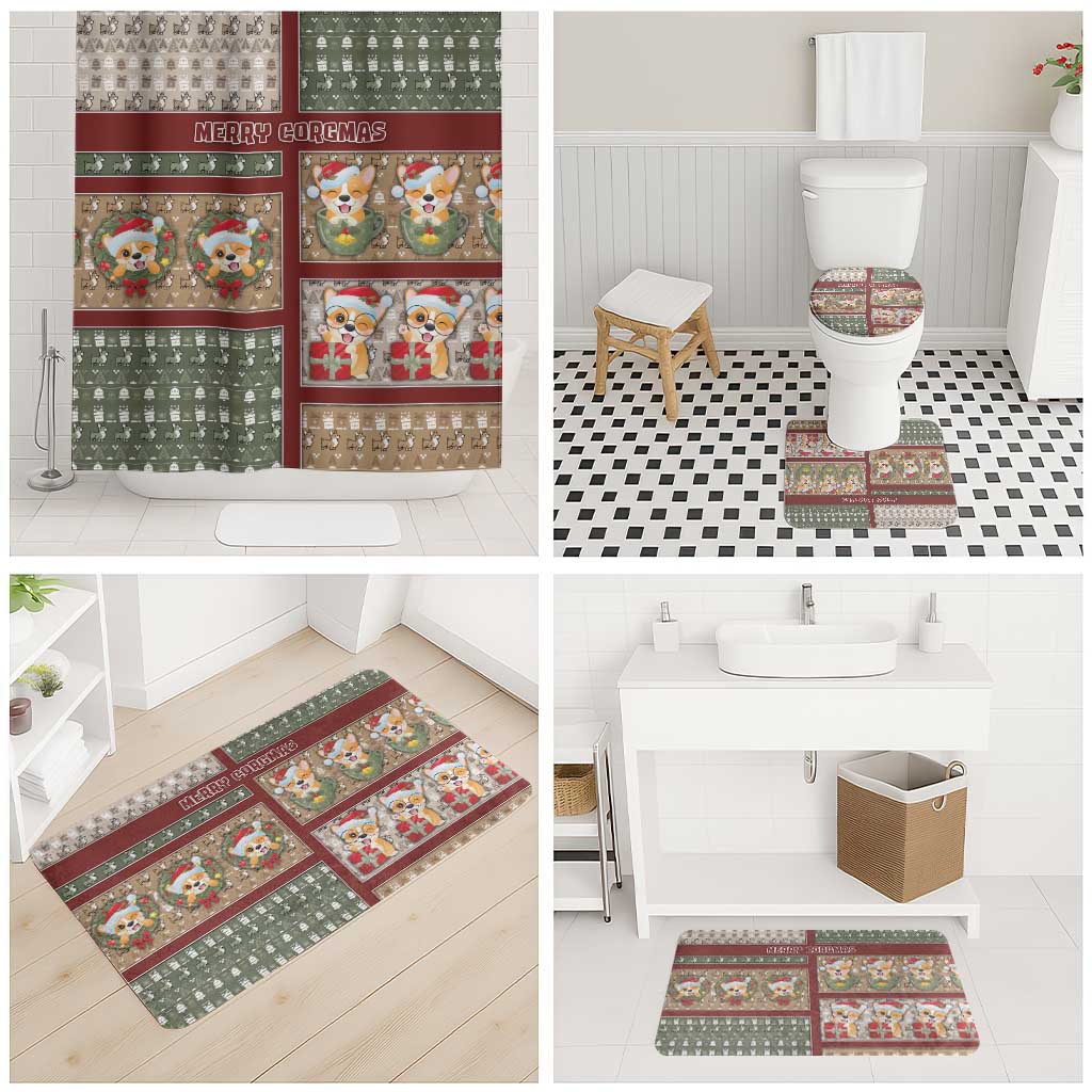 Corgi Christmas Bathroom Set Merry Corgmas - Wonder Print Shop