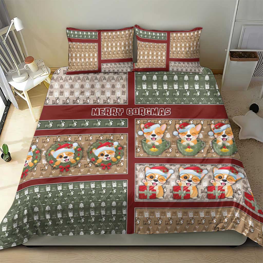 Corgi Christmas Bedding Set Merry Corgmas - Wonder Print Shop