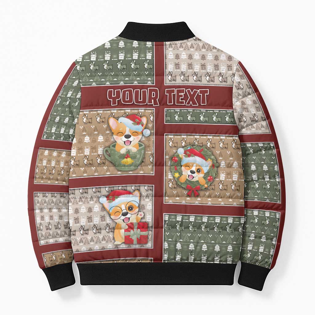 Personalized Corgi Christmas Bomber Puffer Jacket Merry Corgmas - Wonder Print Shop