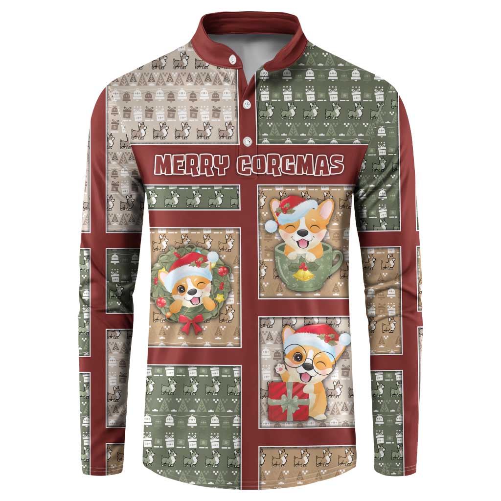 Personalized Corgi Christmas Button Sweatshirt Merry Corgmas - Wonder Print Shop
