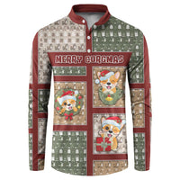 Personalized Corgi Christmas Button Sweatshirt Merry Corgmas - Wonder Print Shop